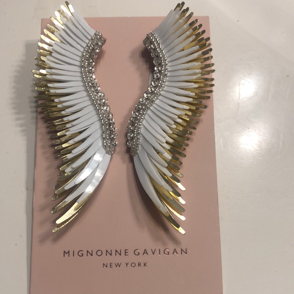Mignonne Gavigan White/Gold earrings. NWT